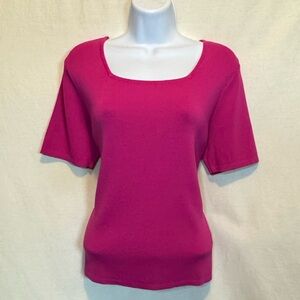 G-170 Marisa Christina Pink Short Sleeve Pullover Sweater Size LP